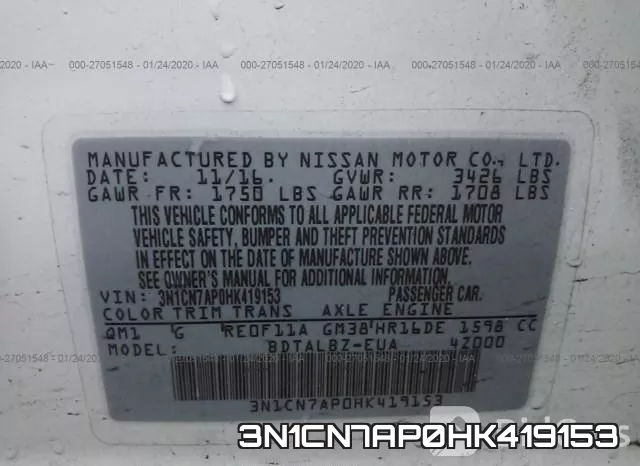 3N1CN7AP0HK419153 фото 7