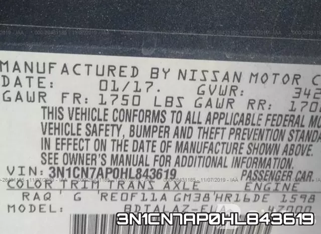 3N1CN7AP0HL843619 фото 9