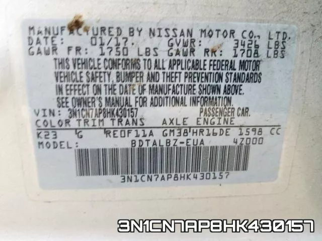 3N1CN7AP8HK430157 фото 2