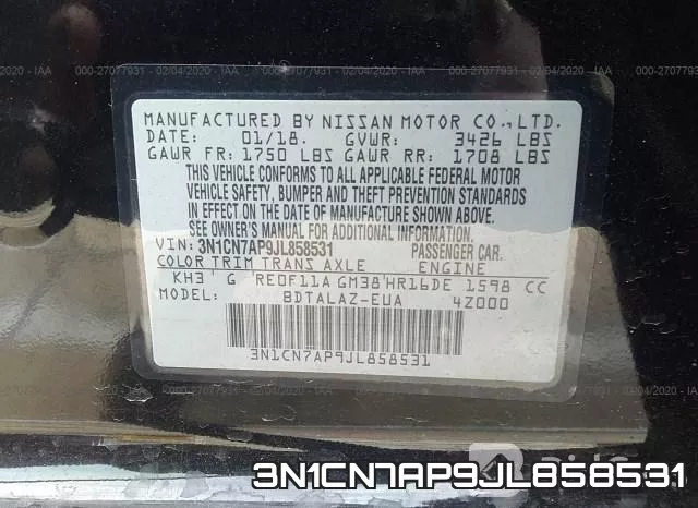 3N1CN7AP9JL858531 фото 9