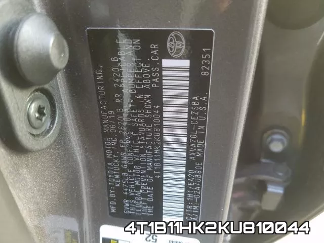 4T1B11HK2KU810044 фото 2