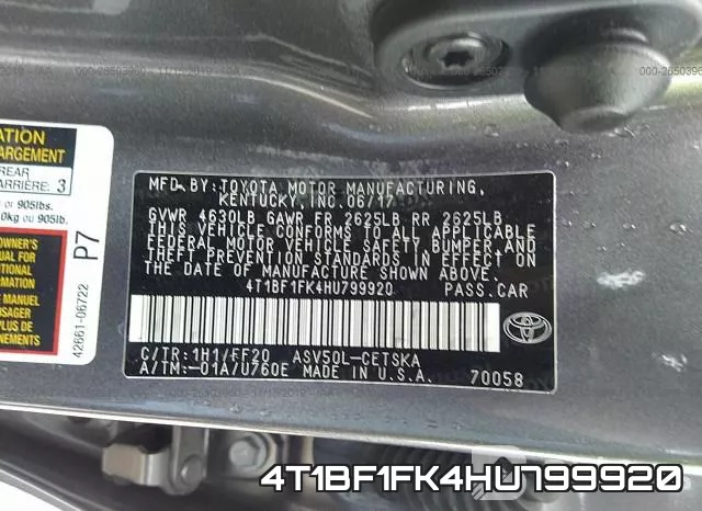 4T1BF1FK4HU799920 фото 8