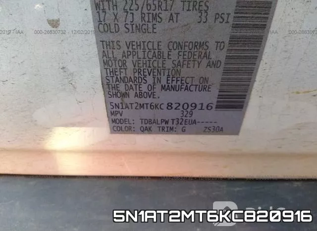 5N1AT2MT6KC820916 фото 7