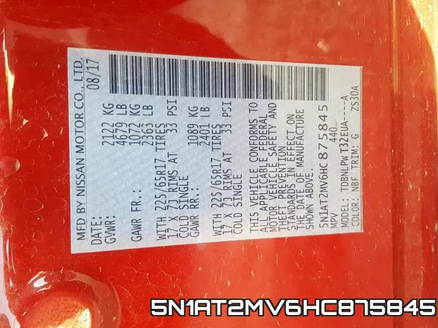 5N1AT2MV6HC875845 фото 2
