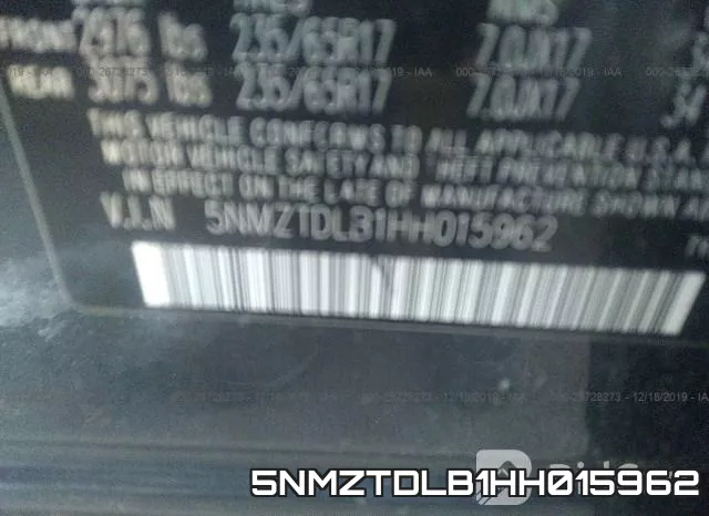 5NMZTDLB1HH015962 фото 8