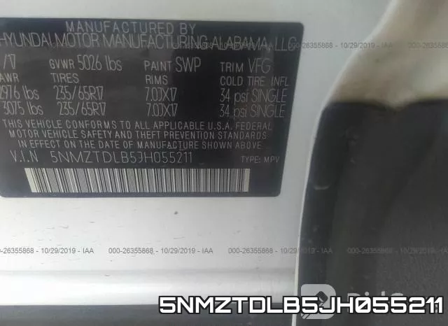 5NMZTDLB5JH055211 фото 9