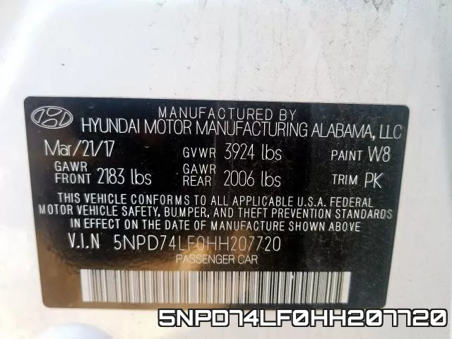 5NPD74LF0HH207720 фото 2