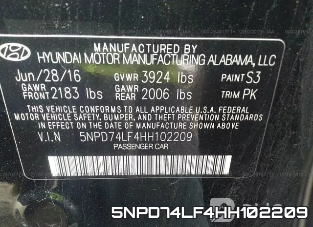 5NPD74LF4HH102209 фото 6