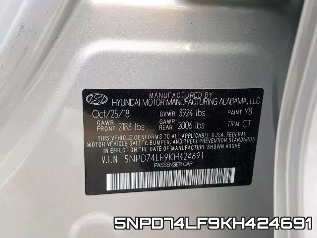 5NPD74LF9KH424691 фото 2