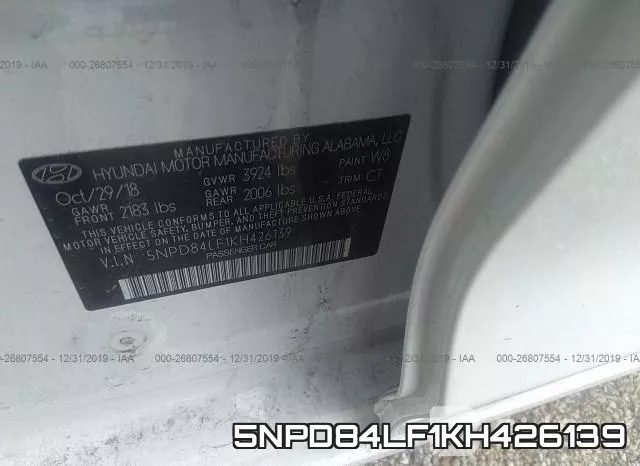 5NPD84LF1KH426139 фото 6
