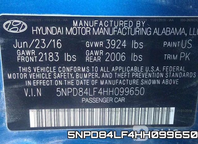 5NPD84LF4HH099650 фото 5