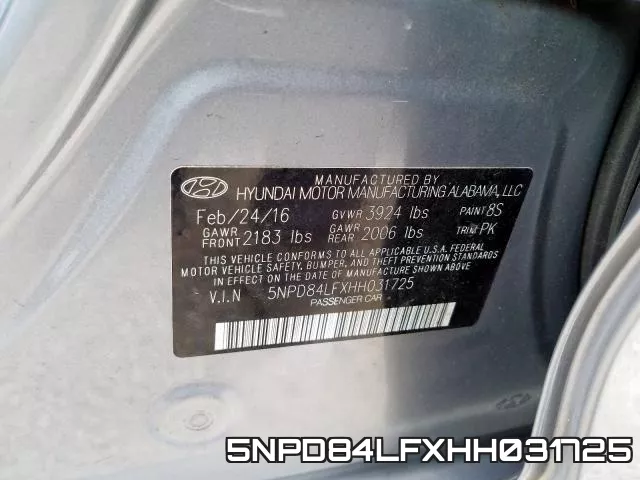 5NPD84LFXHH031725 фото 2