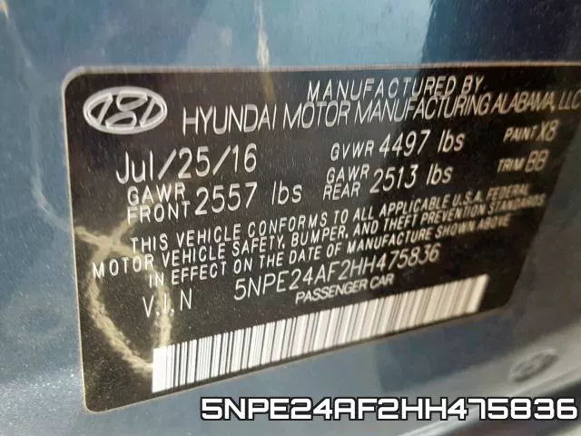 5NPE24AF2HH475836 фото 2