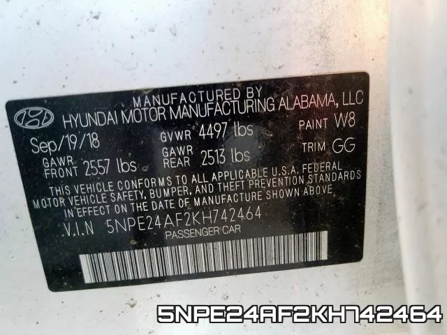 5NPE24AF2KH742464 фото 2
