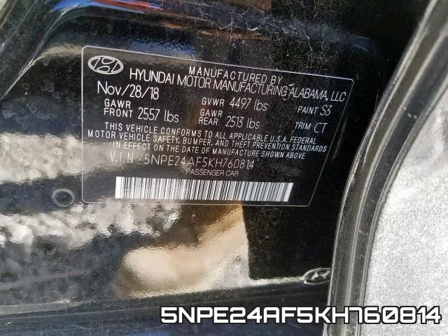 5NPE24AF5KH760814 фото 2