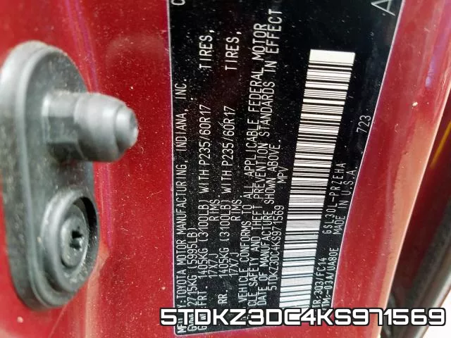 5TDKZ3DC4KS971569 фото 2