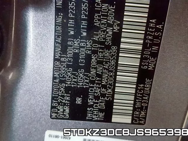 5TDKZ3DC8JS965398 фото 2