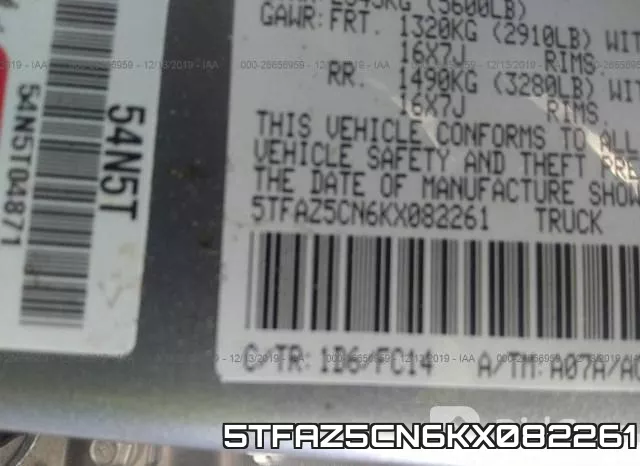 5TFAZ5CN6KX082261 фото 10