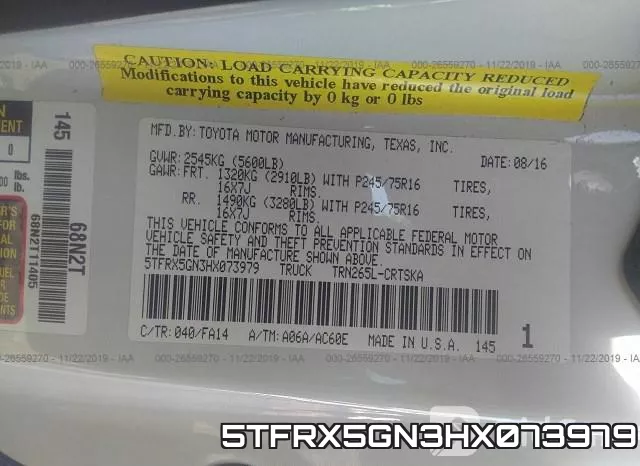 5TFRX5GN3HX073979 фото 7