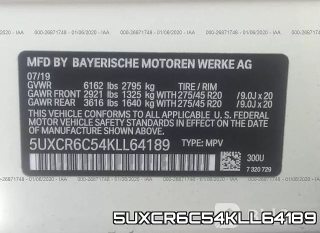 5UXCR6C54KLL64189 фото 8