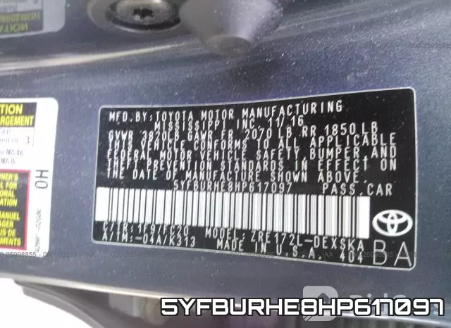 5YFBURHE8HP617097 фото 9