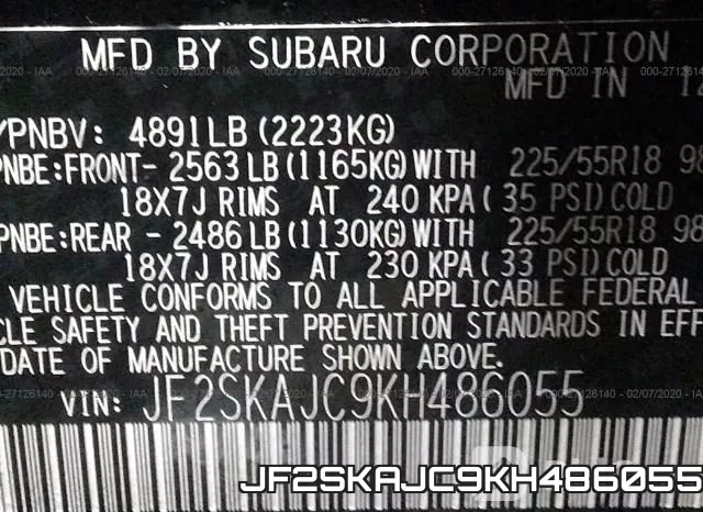 JF2SKAJC9KH486055 фото 8