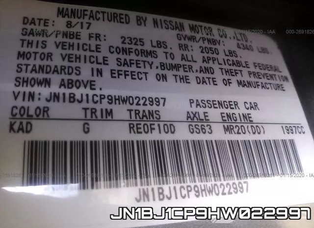 JN1BJ1CP9HW022997 фото 9