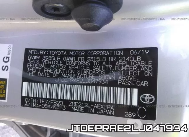 JTDEPRAE2LJ047934 фото 8