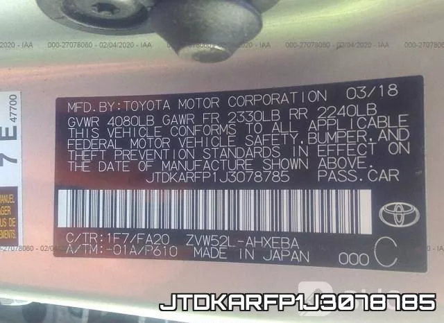 JTDKARFP1J3078785 фото 9