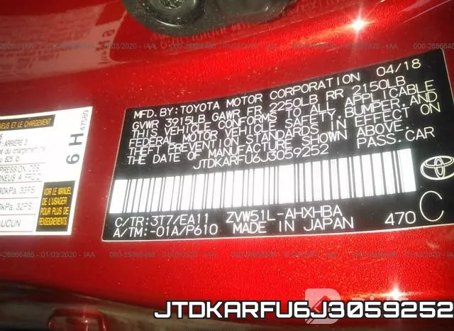 JTDKARFU6J3059252 фото 9