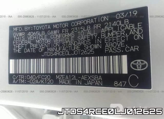 JTDS4RCE0LJ012625 фото 8