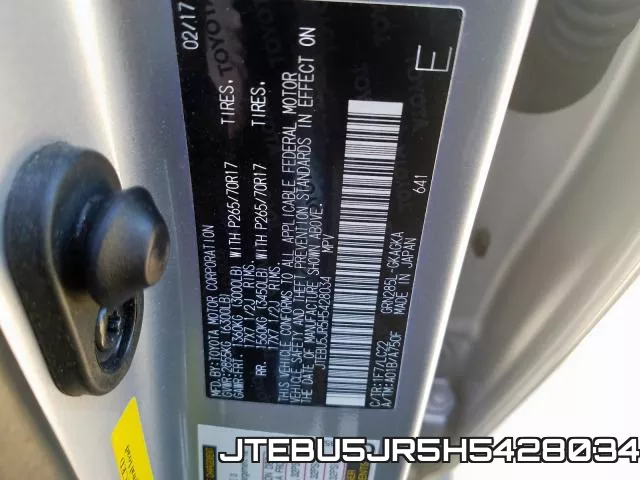 JTEBU5JR5H5428034 фото 2