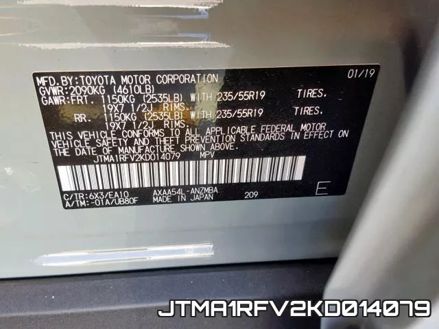 JTMA1RFV2KD014079 фото 2