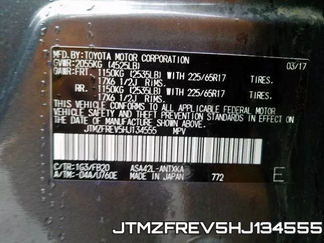 JTMZFREV5HJ134555 фото 2