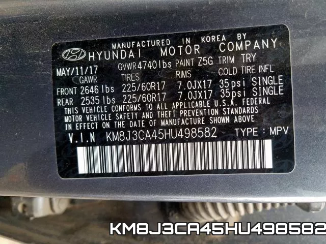 KM8J3CA45HU498582 фото 2