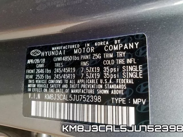 KM8J3CAL5JU752398 фото 2