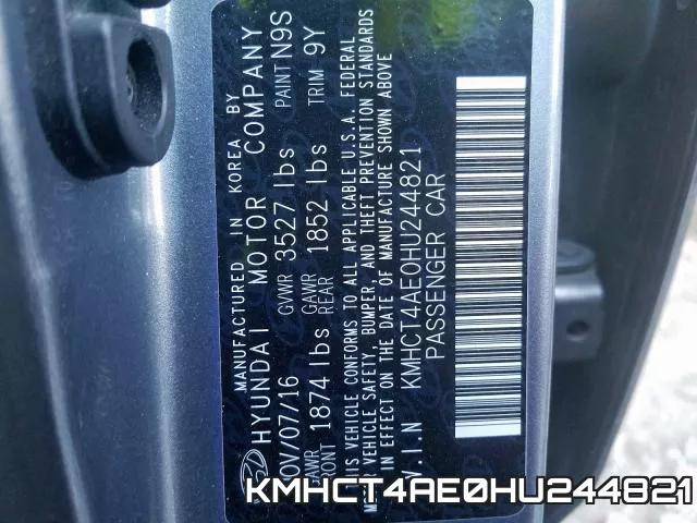 KMHCT4AE0HU244821 фото 2