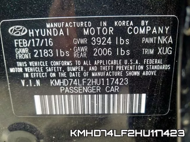 KMHD74LF2HU117423 фото 2
