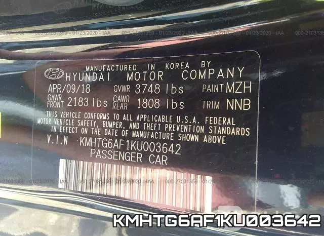 KMHTG6AF1KU003642 фото 4