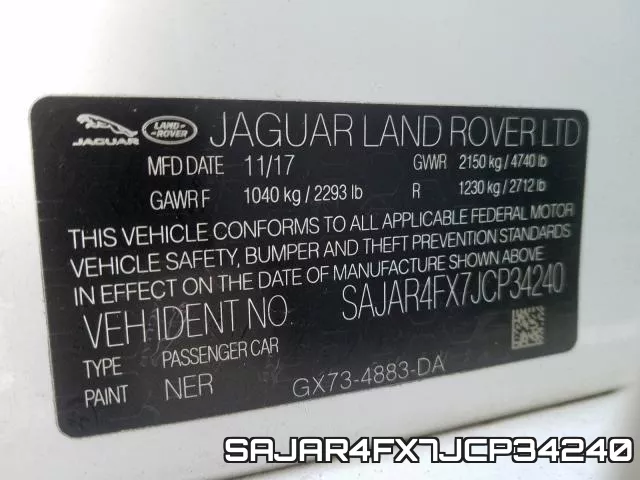 SAJAR4FX7JCP34240 фото 2