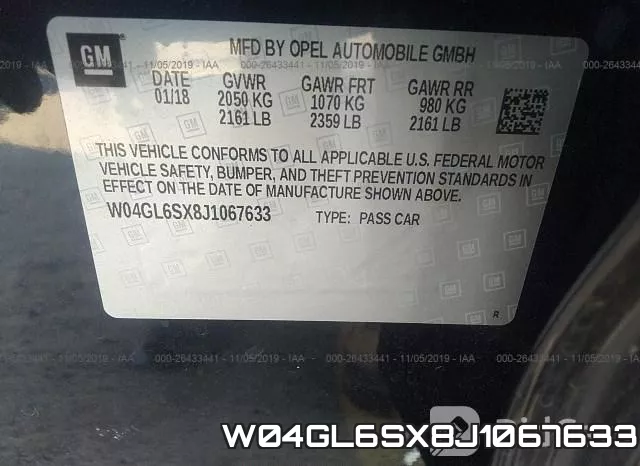 W04GL6SX8J1067633 фото 8