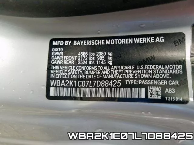 WBA2K1C07L7D88425 фото 2