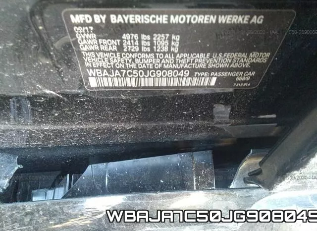 WBAJA7C50JG908049 фото 9