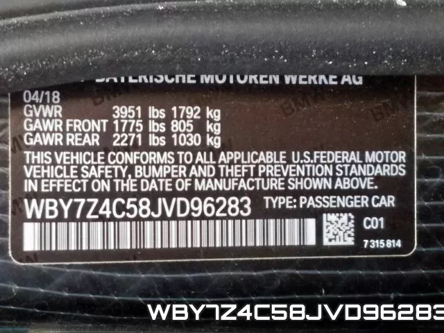 WBY7Z4C58JVD96283 фото 2