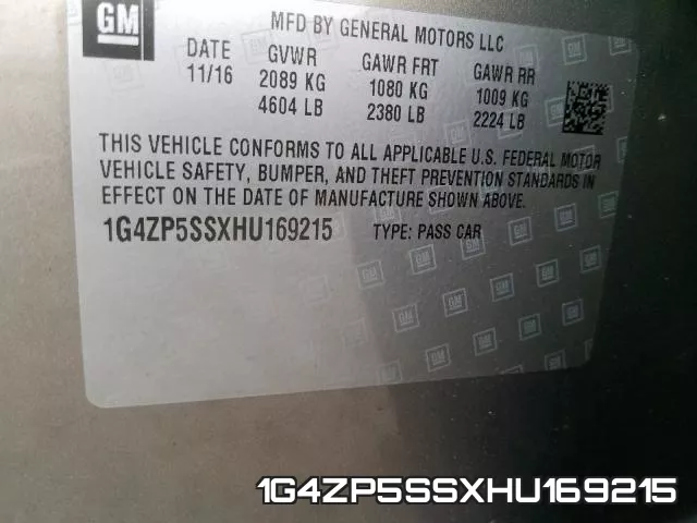 1G4ZP5SSXHU169215 фото 2