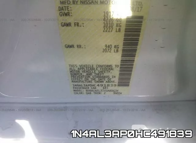 1N4AL3AP0HC491839 фото 9