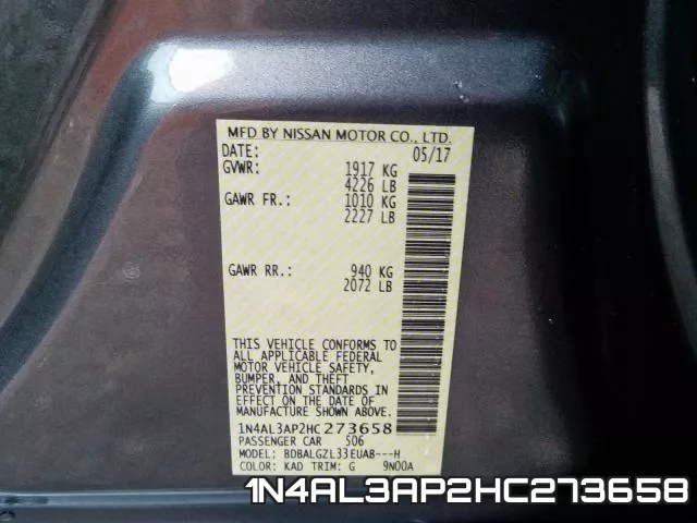 1N4AL3AP2HC273658 фото 2