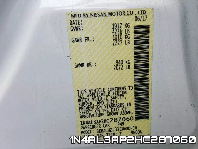 1N4AL3AP2HC287060 фото 2