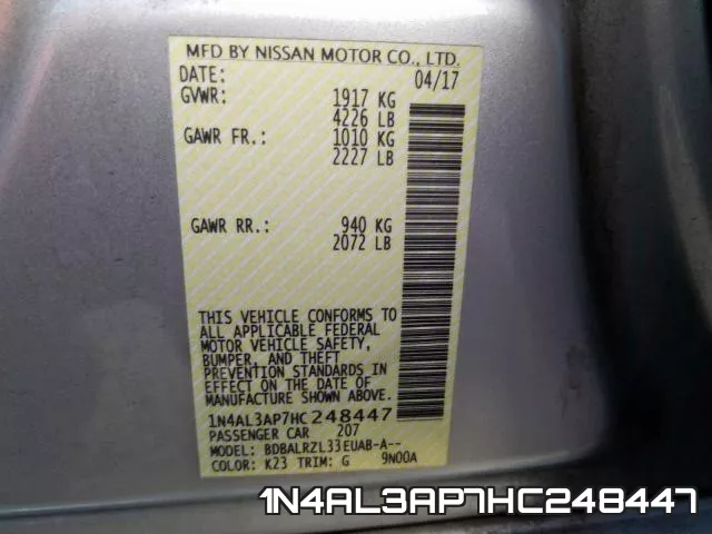 1N4AL3AP7HC248447 фото 2