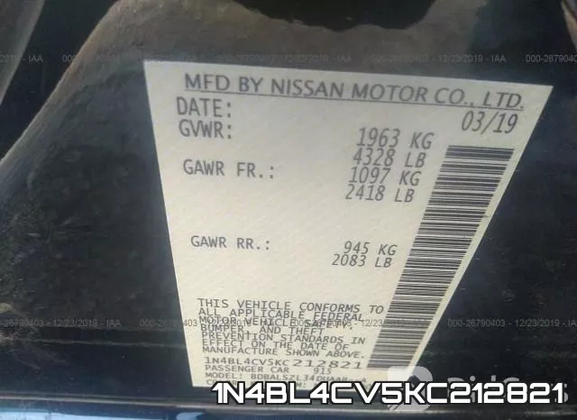 1N4BL4CV5KC212821 фото 10
